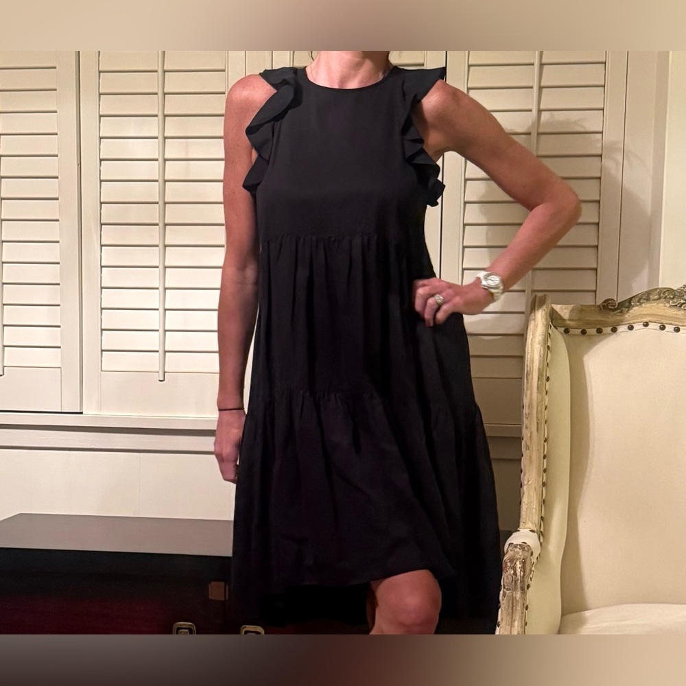 Ulla Johnson linen blend black tiered dress - Picture 9 of 16